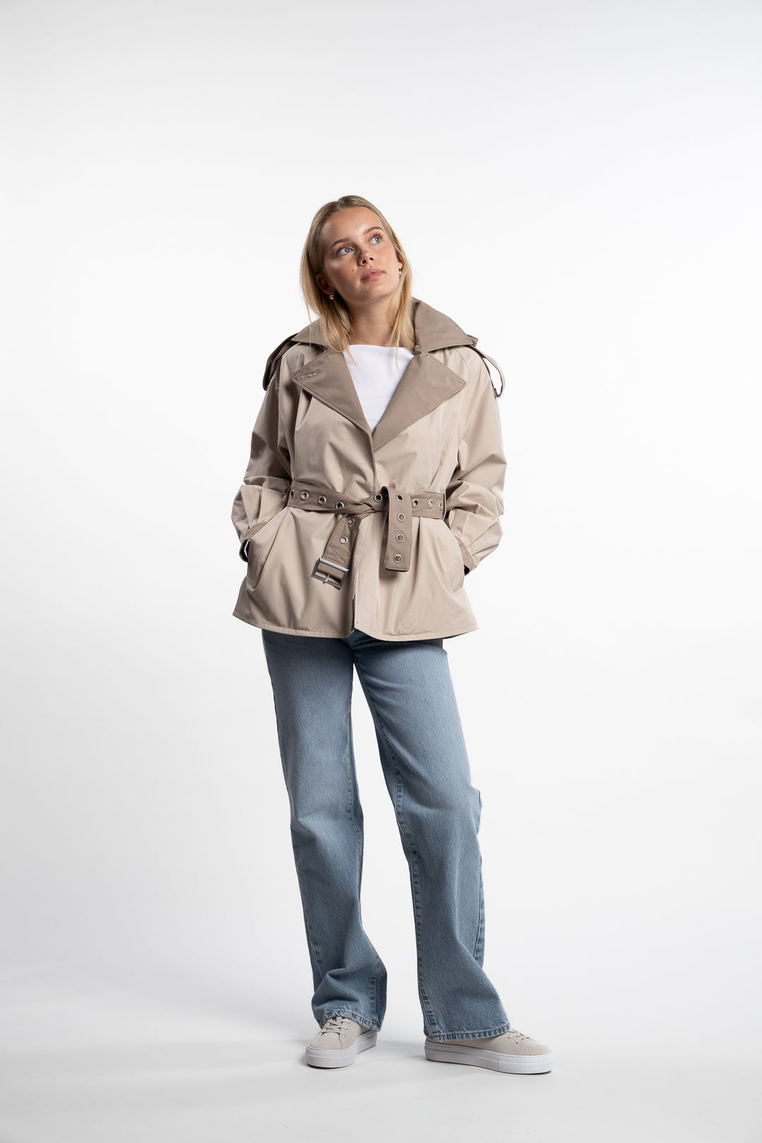 Duskregn Short Trench Coat- Sand