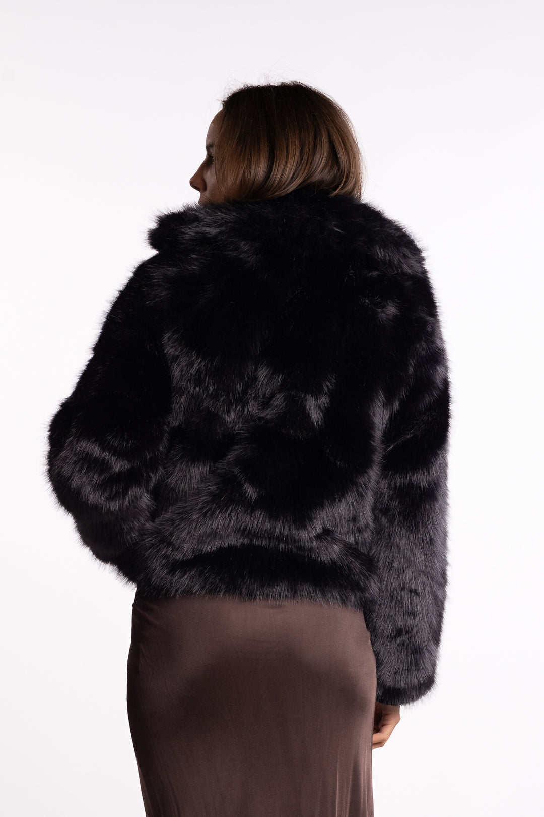 Sofia Fake Fur Jacket- Black