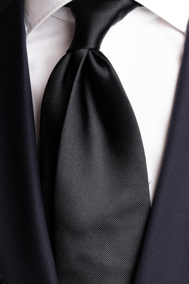 Silk Woven Tie Black