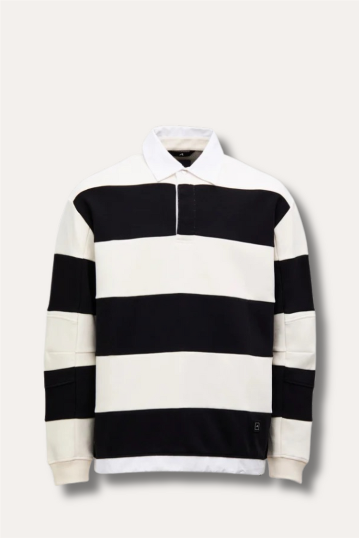 Hornsea Rugby Polo Off-White Stripes
