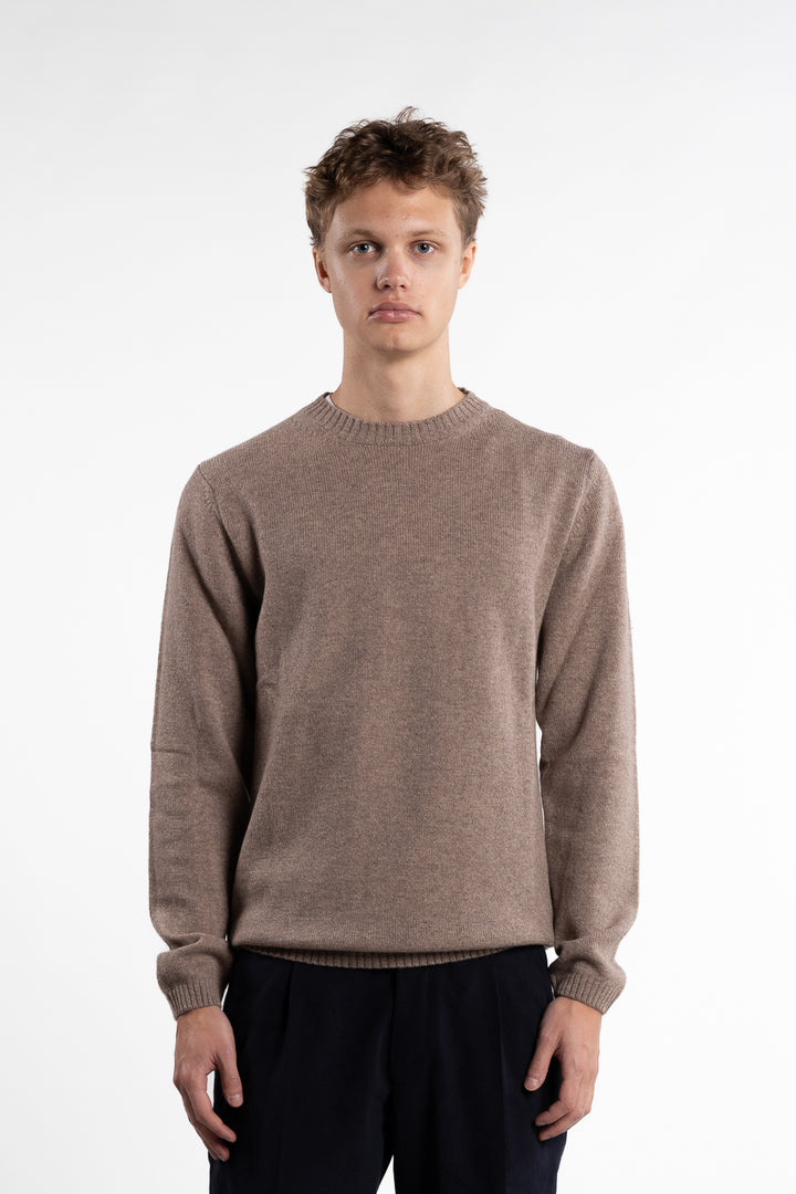 Merino Roundneck Melert Beige