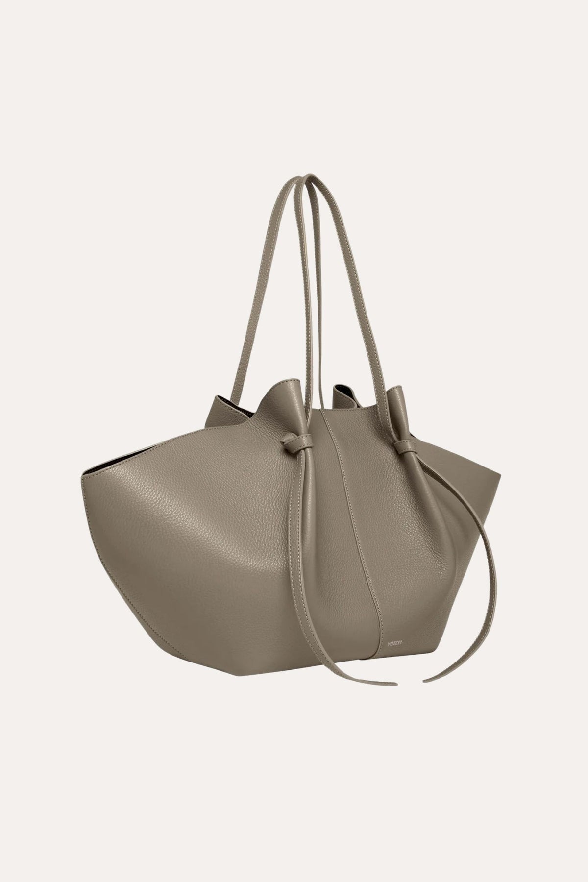 Large Mochi- Taupe Pebble Grained Leather