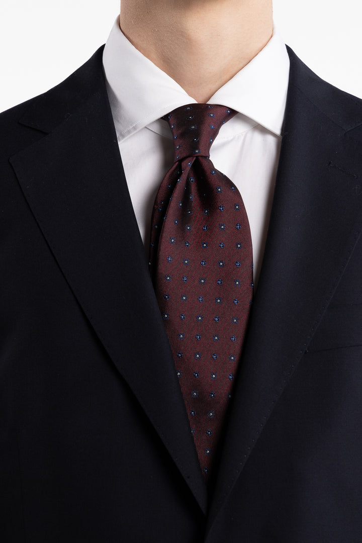 Silk Woven Tie Burgundy