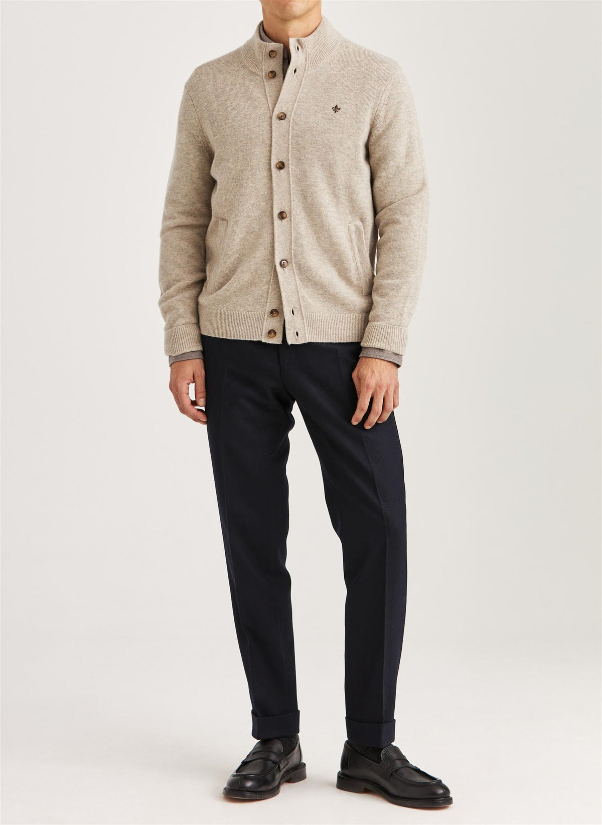 Hertford Button Cardigan Khaki