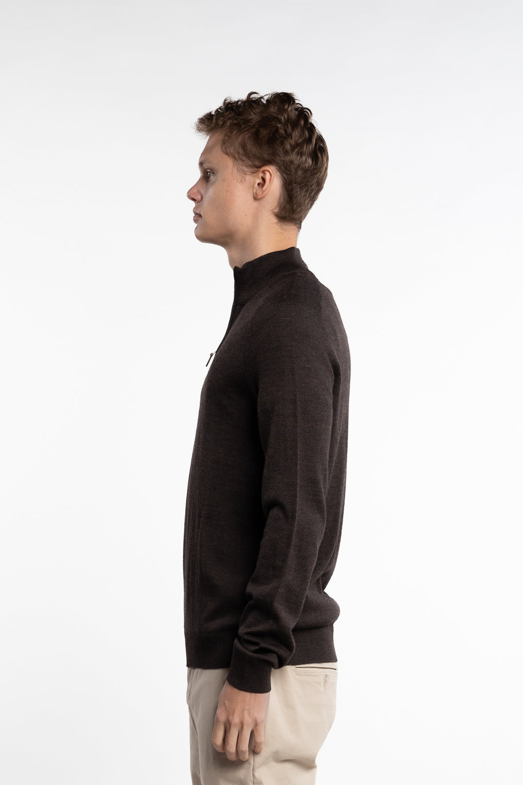 Merino John Zip Brown