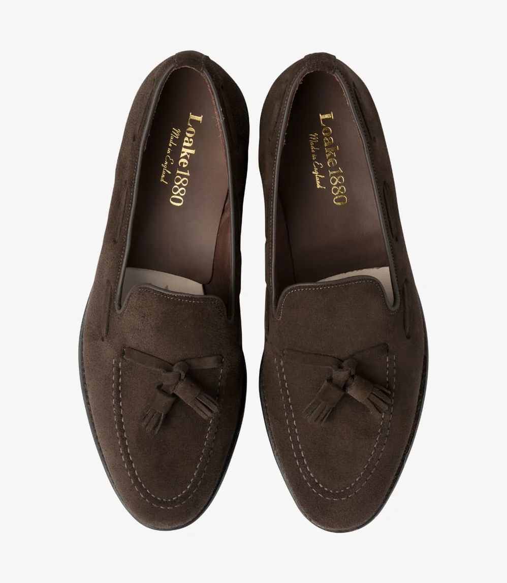 Russel Tassel Loafer Dark Brown Suede