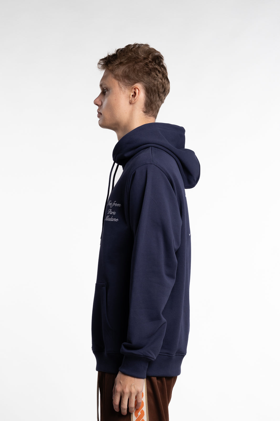 Le Hoodie Slogan Calligraphy Navy