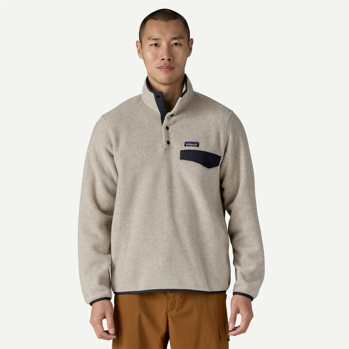 M Lightweight Synchilla® Snap-T® Fleece Pullover Oatmeal Heather w/Smolder Blue