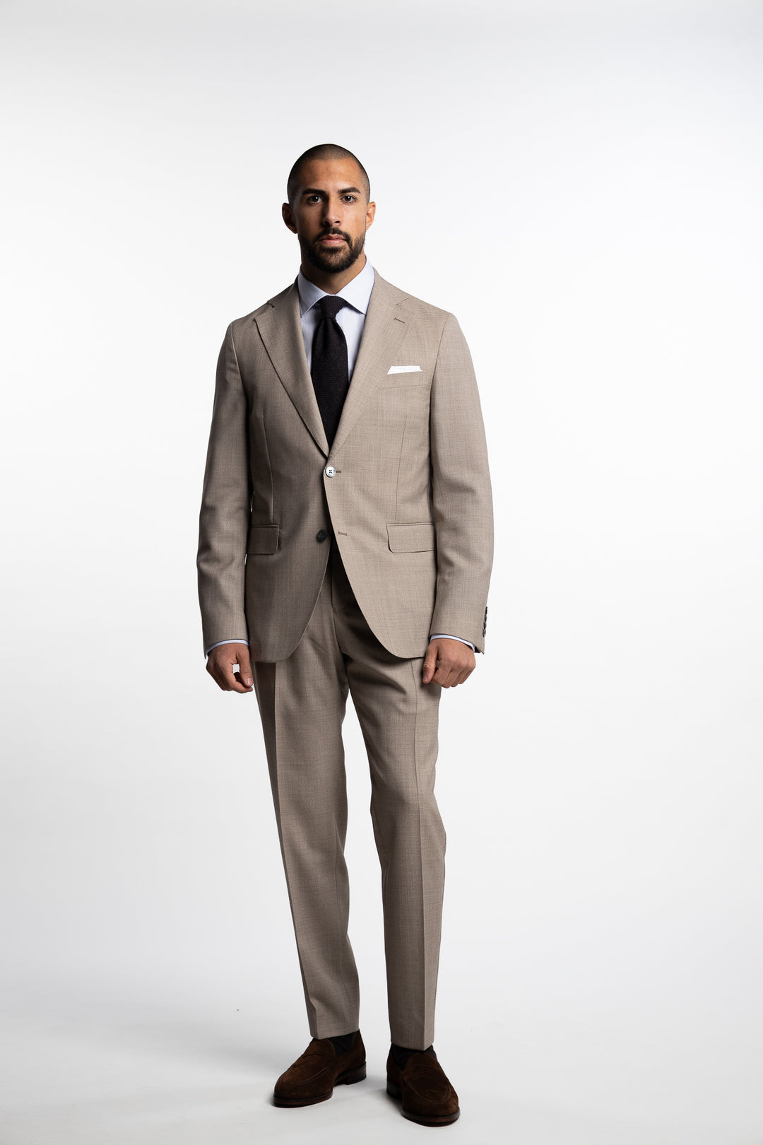 Sienna Slim Fit Wool Blazer Brown Desert