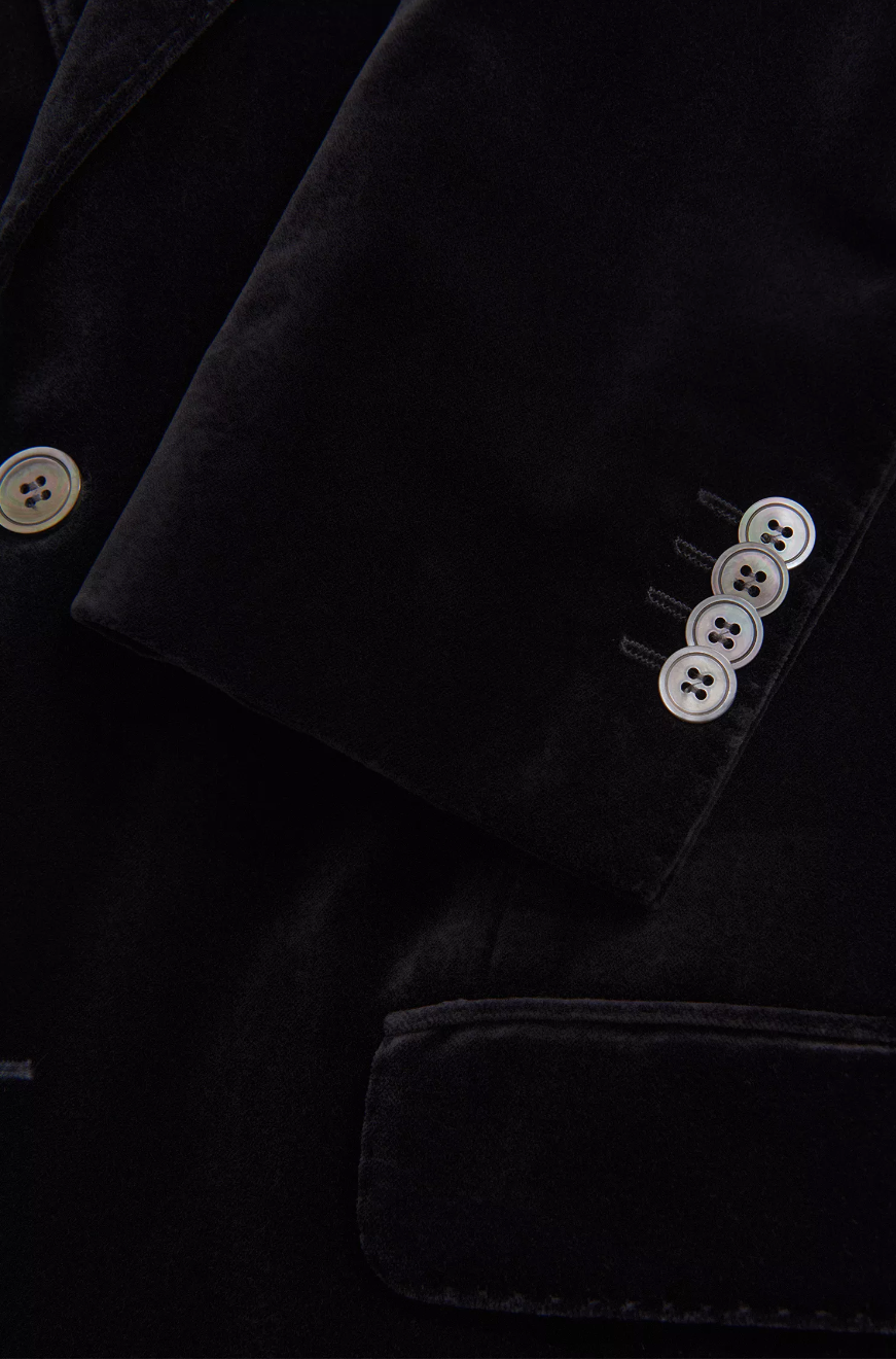 Fogerty Velour Blazer Black