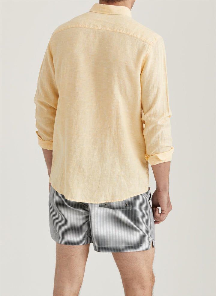 Douglas Linen Classic Fit Shirt Yellow