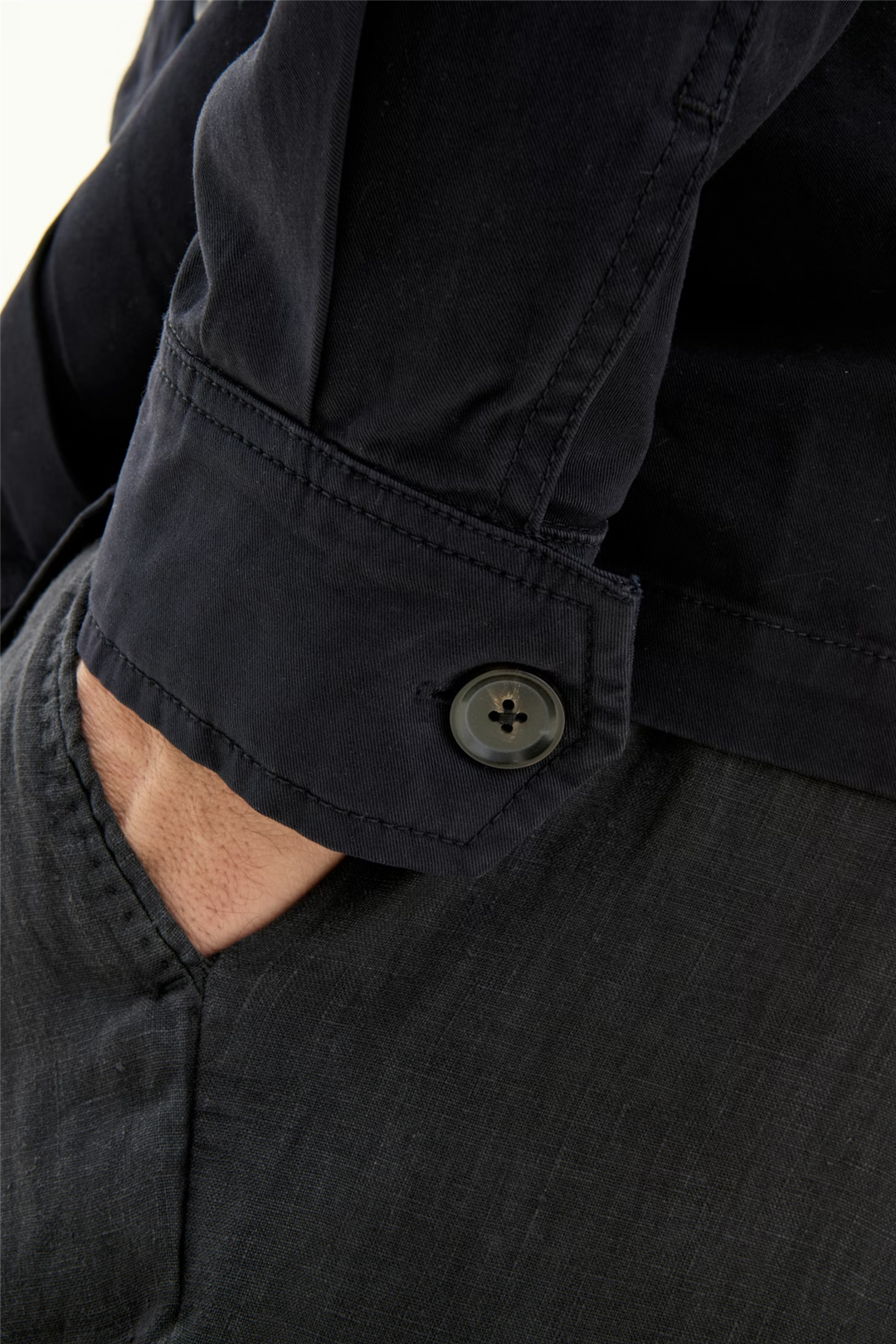 Regular Fit Safari Overshirt Bomullstwill Navy