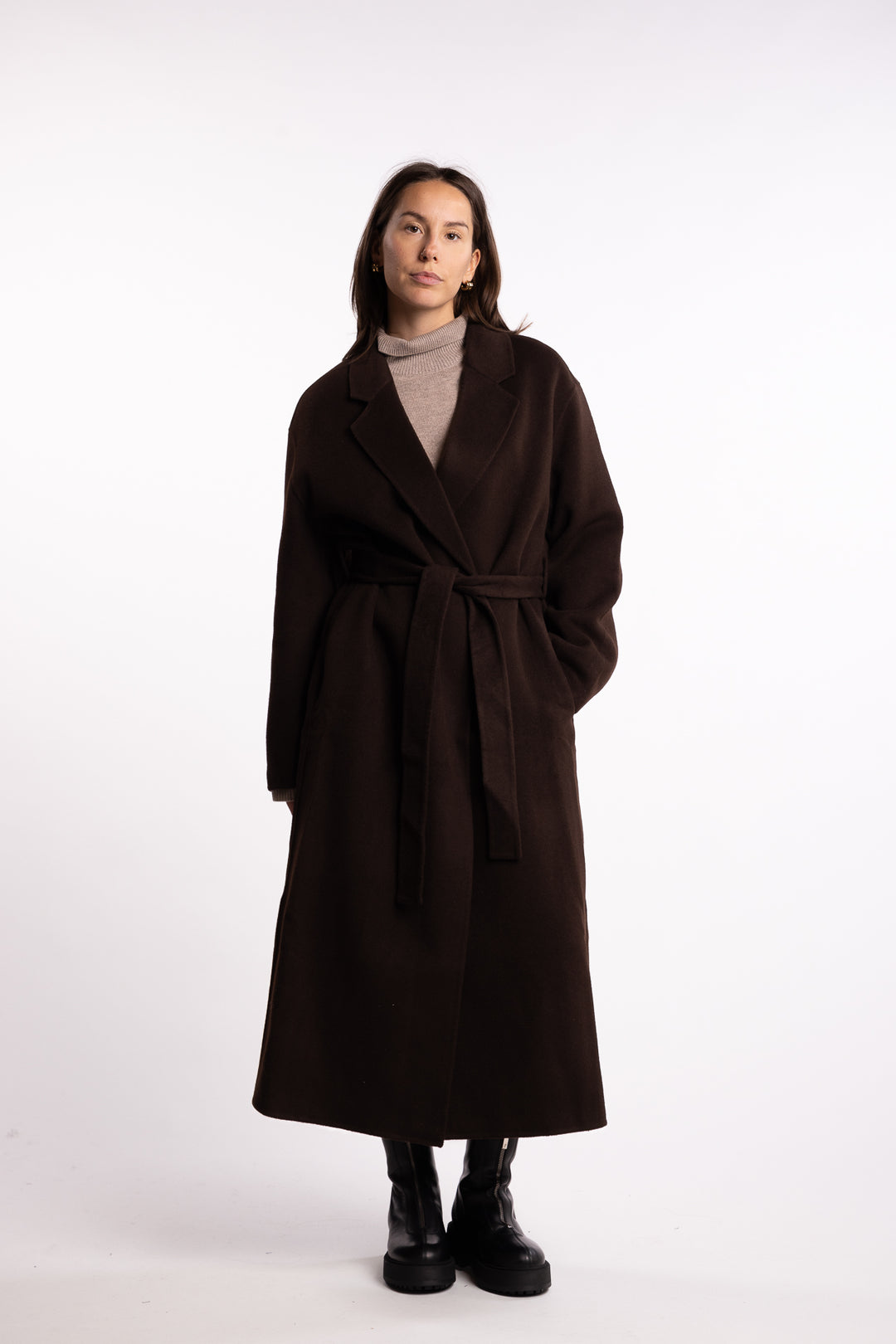 Double Wrap Coat- Molé Brown