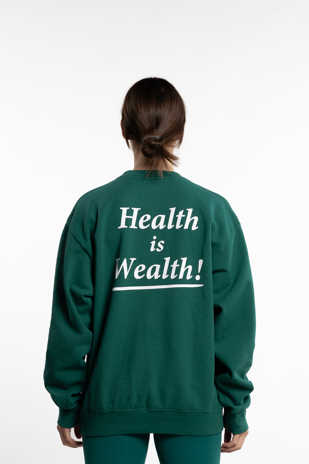 Health Is Wealth Crewneck- Alpine White