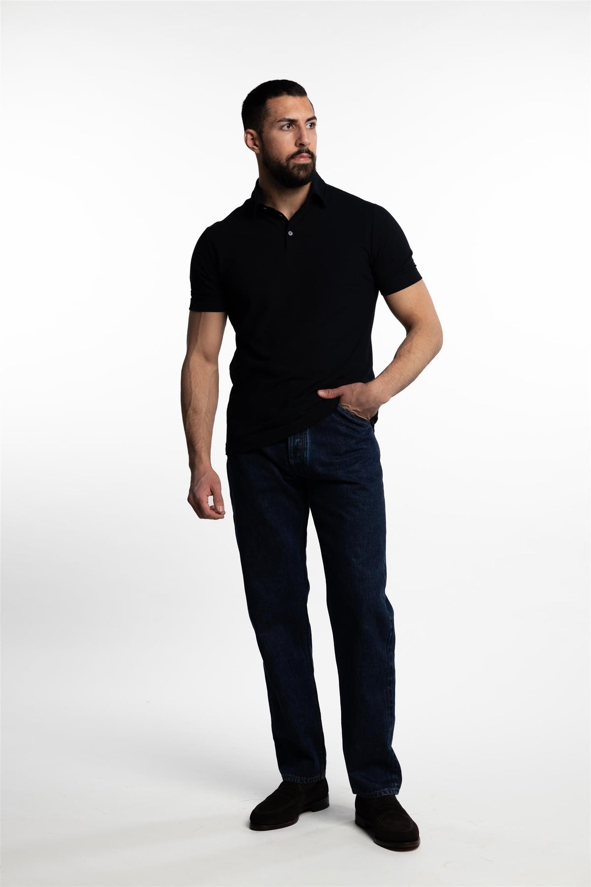 Ice Cotton Short Sleeve Polo Shirt Navy