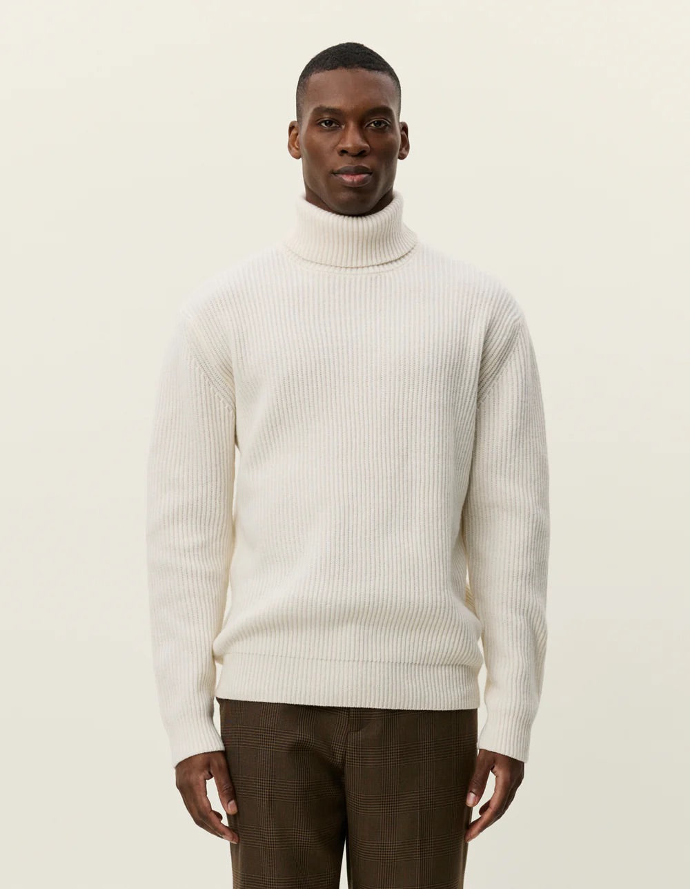 Eddie Wool Rib Rollneck Knit Ivory