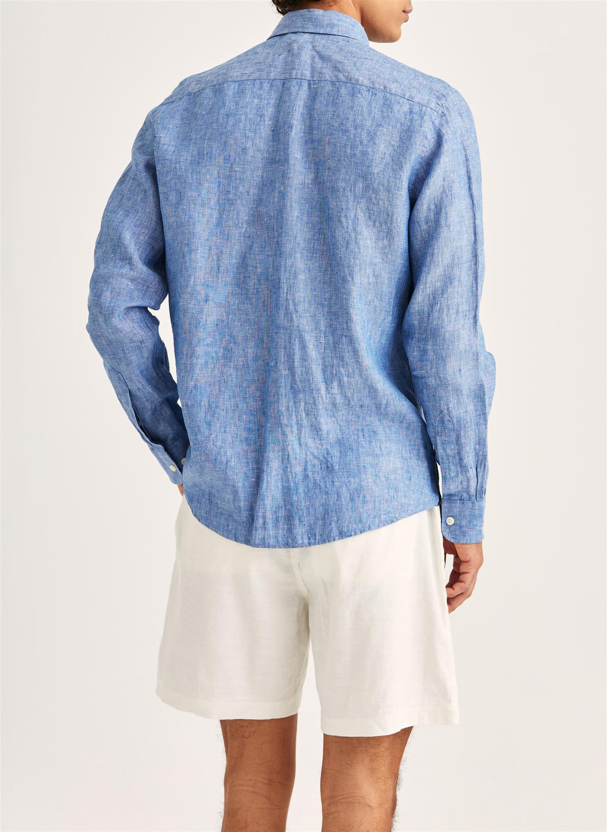 Douglas Classic Fit Linen Shirt Blue