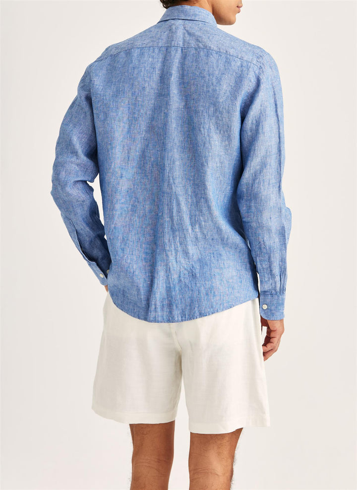 Douglas Classic Fit Linen Shirt Blue