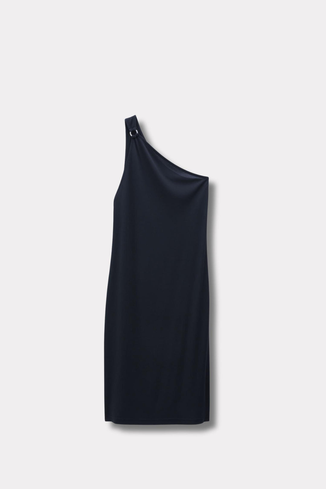 One Shoulder Jersey Dress- Black