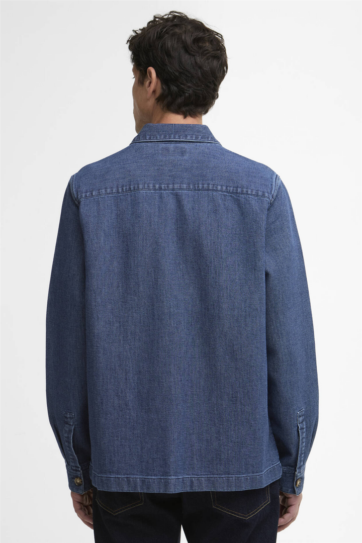 Aickmen Textured Denim Overshirt Indigo