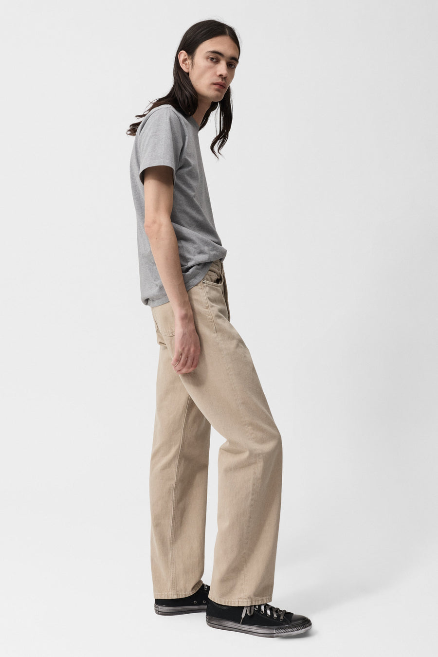 Barnes High-Rise Wide Fit Jeans Faded Porcelain - detaljbilde
