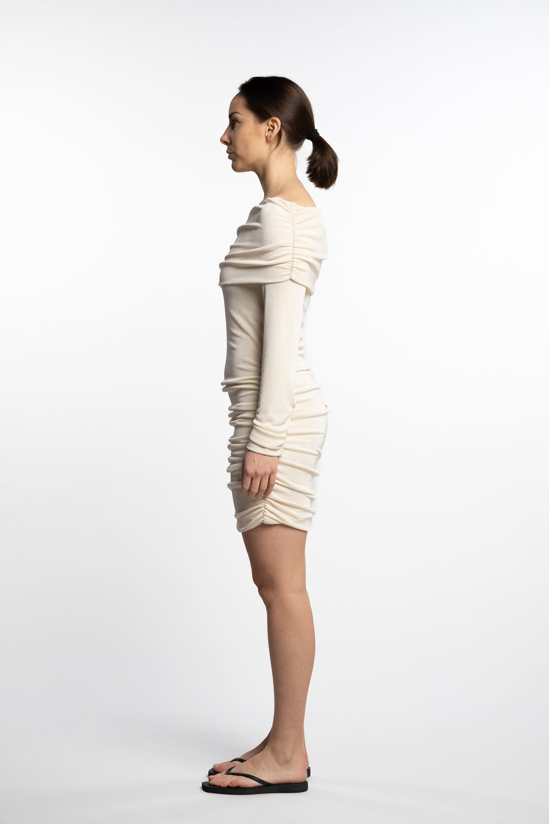 Turn Up Dress Short- Cream