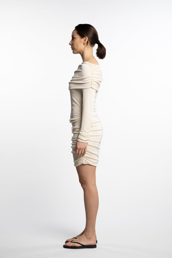 Turn Up Dress Short- Cream