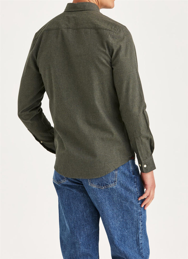 Watts Flannel Shirt Slim Fit Olive