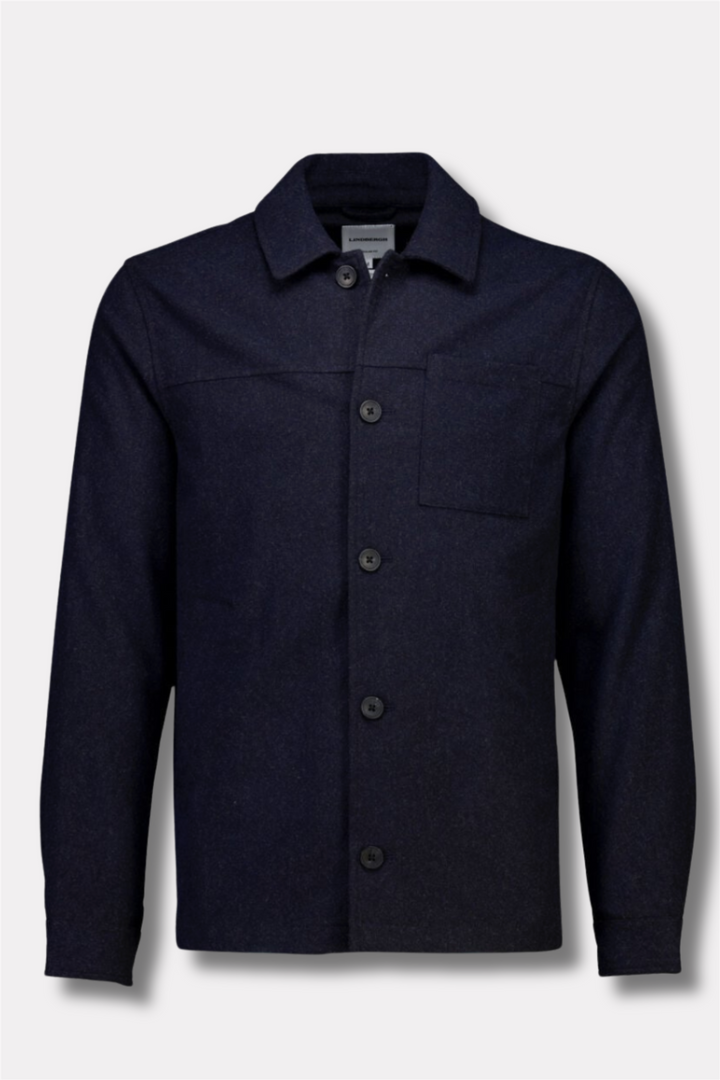 Cropped Length Overshirt Dk Blue Mel