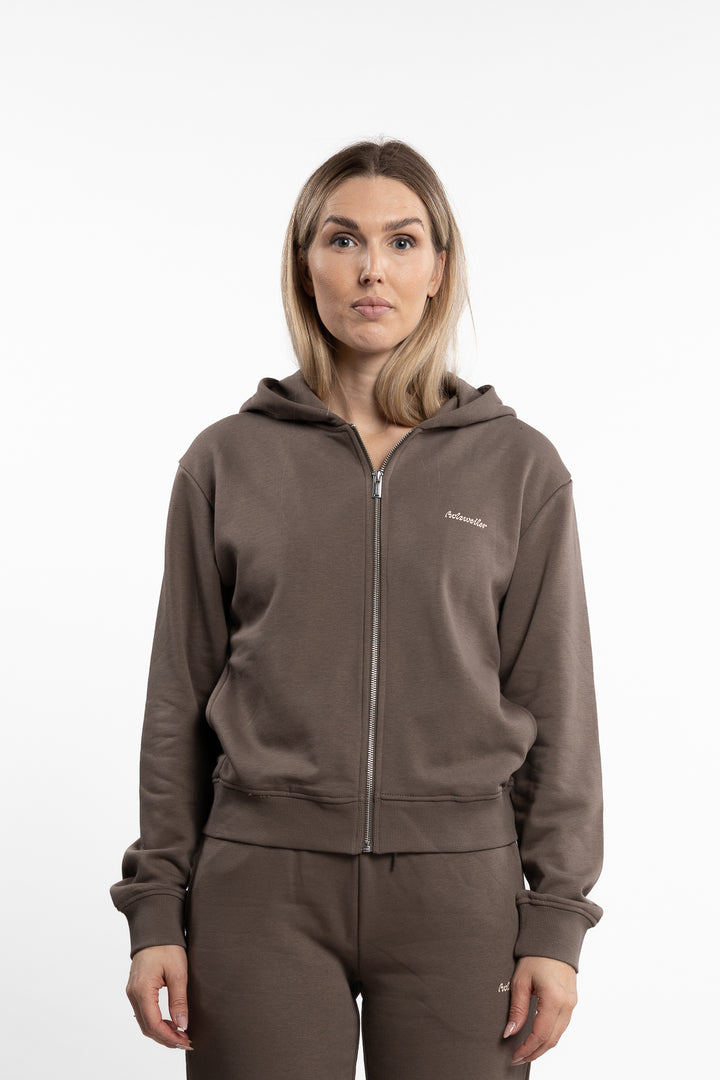 W. Regular Light Zip Hoodie-Taupe