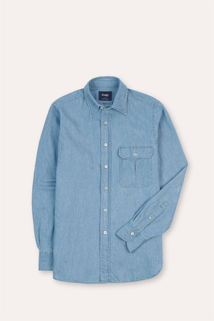 Denim Work Shirt Bleach Wash