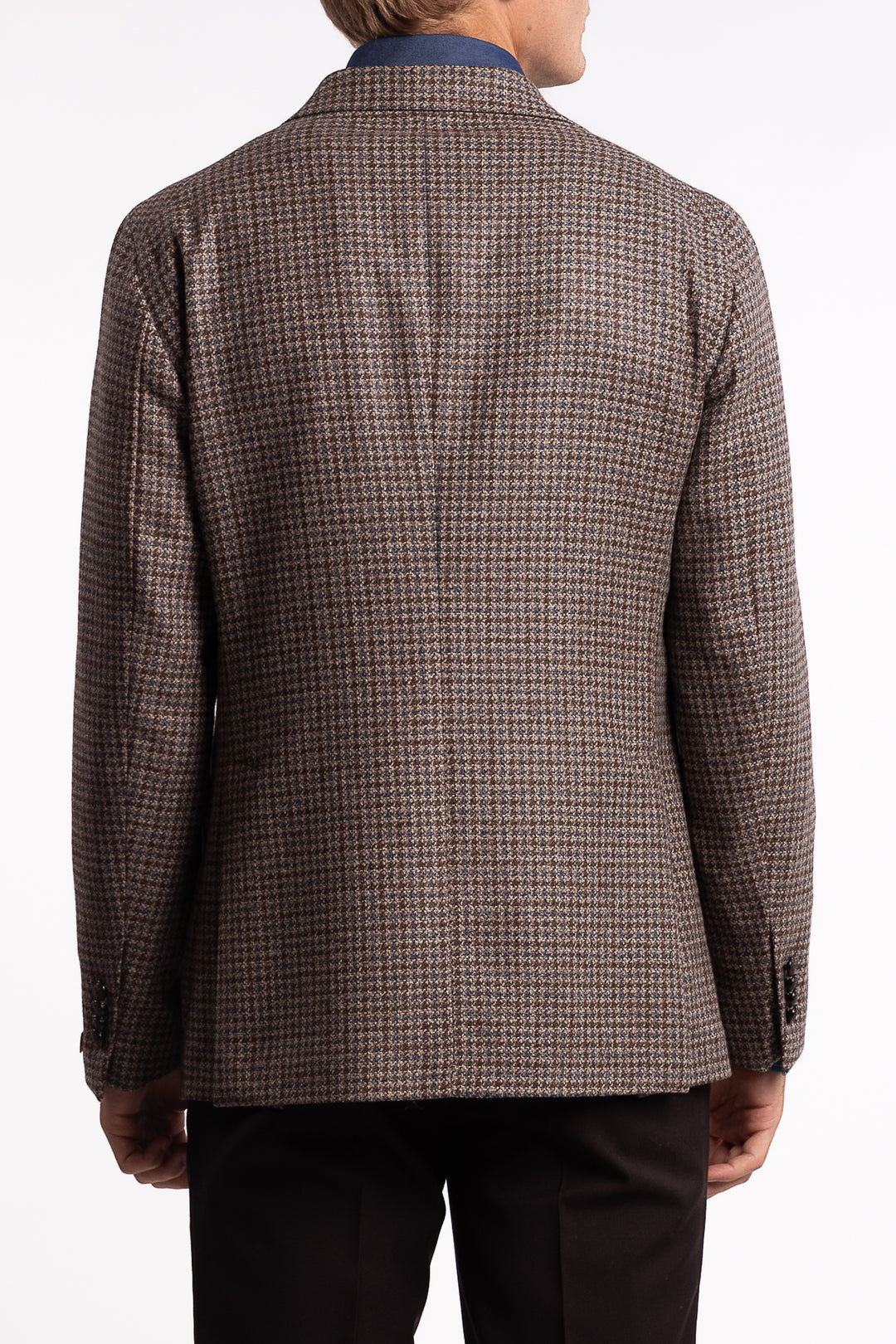 Virgin Wool/Cashmere Slim Fit Blazer Brown Houndstooth