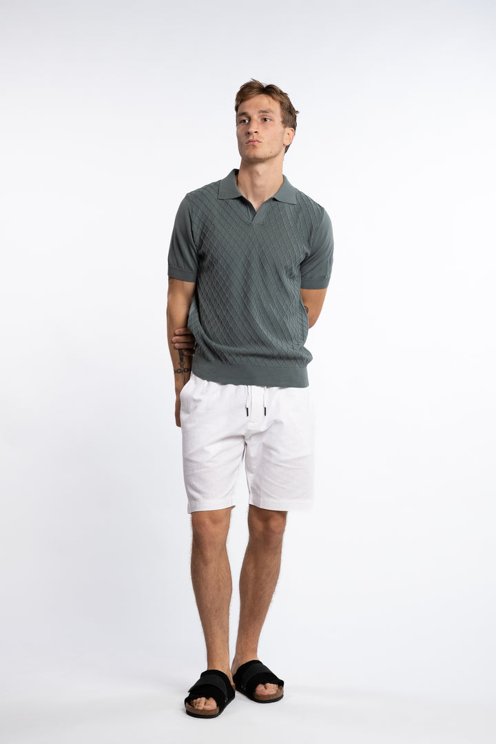 Mirza Cableknit Poloshirt Green
