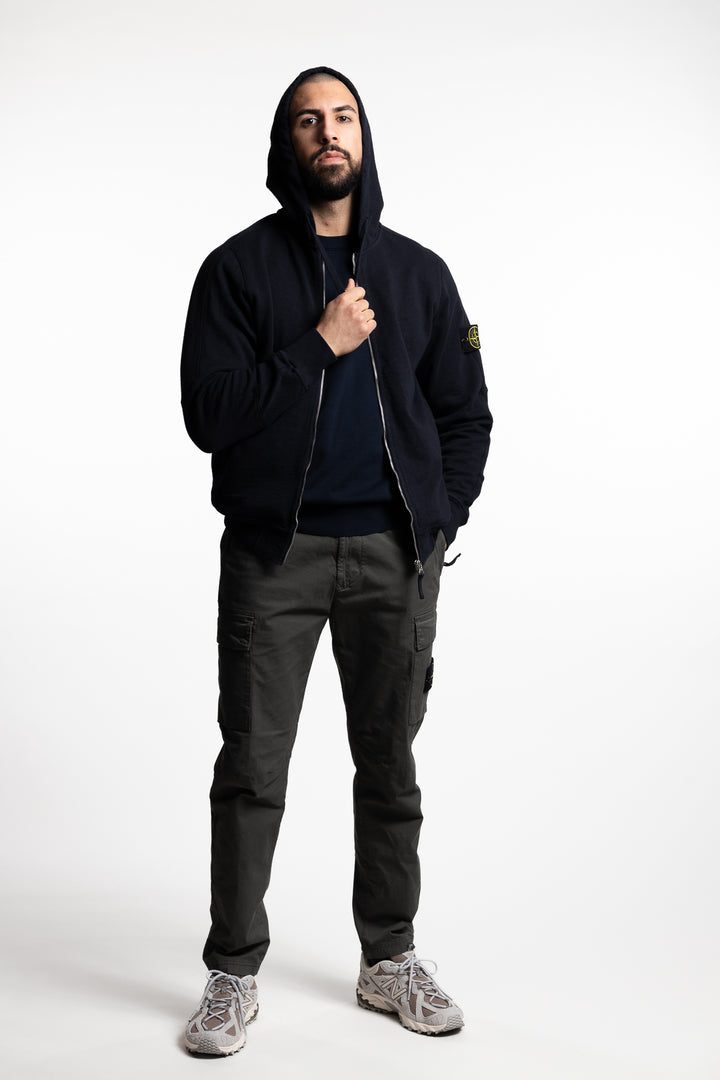 Hooded Zip-Up Sweater ‘OLD’ Treatment Navy