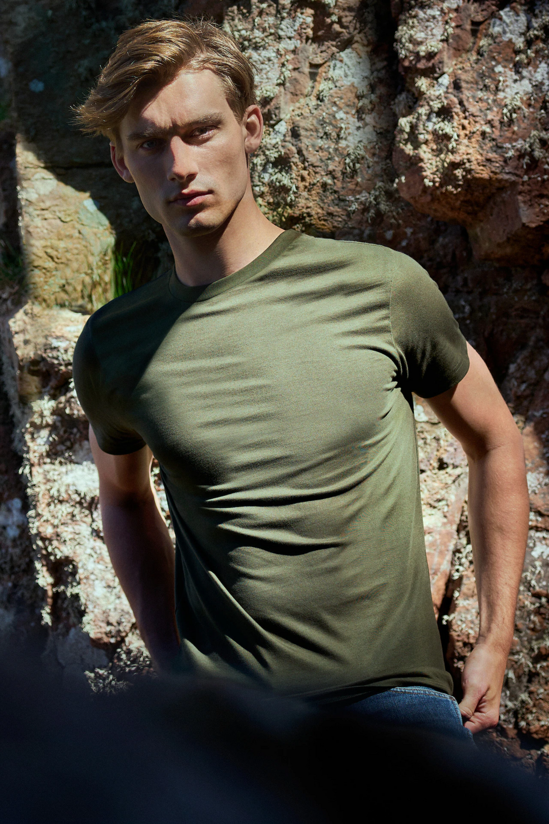 Crew Neck Regular Army Green