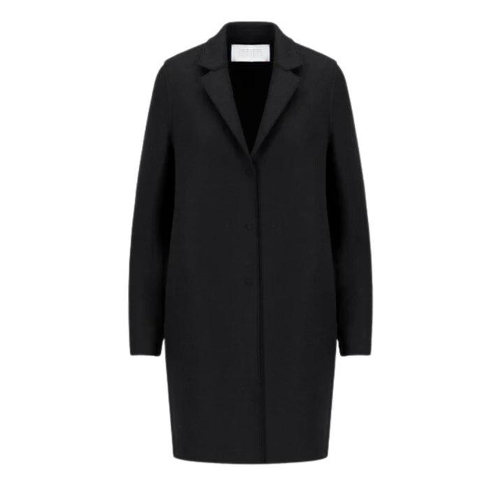 Women Cocoon Coat pressed wool- Black