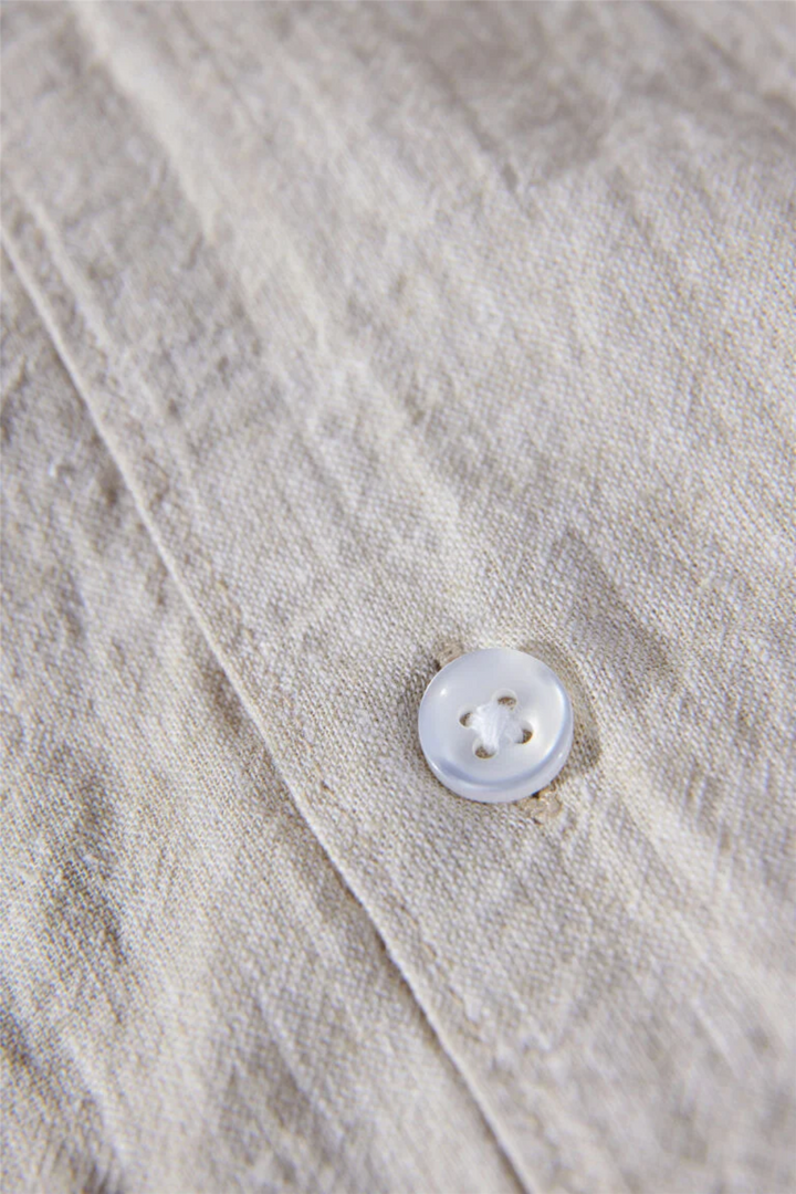Casual Linen Blend Resort S/S Light Stone