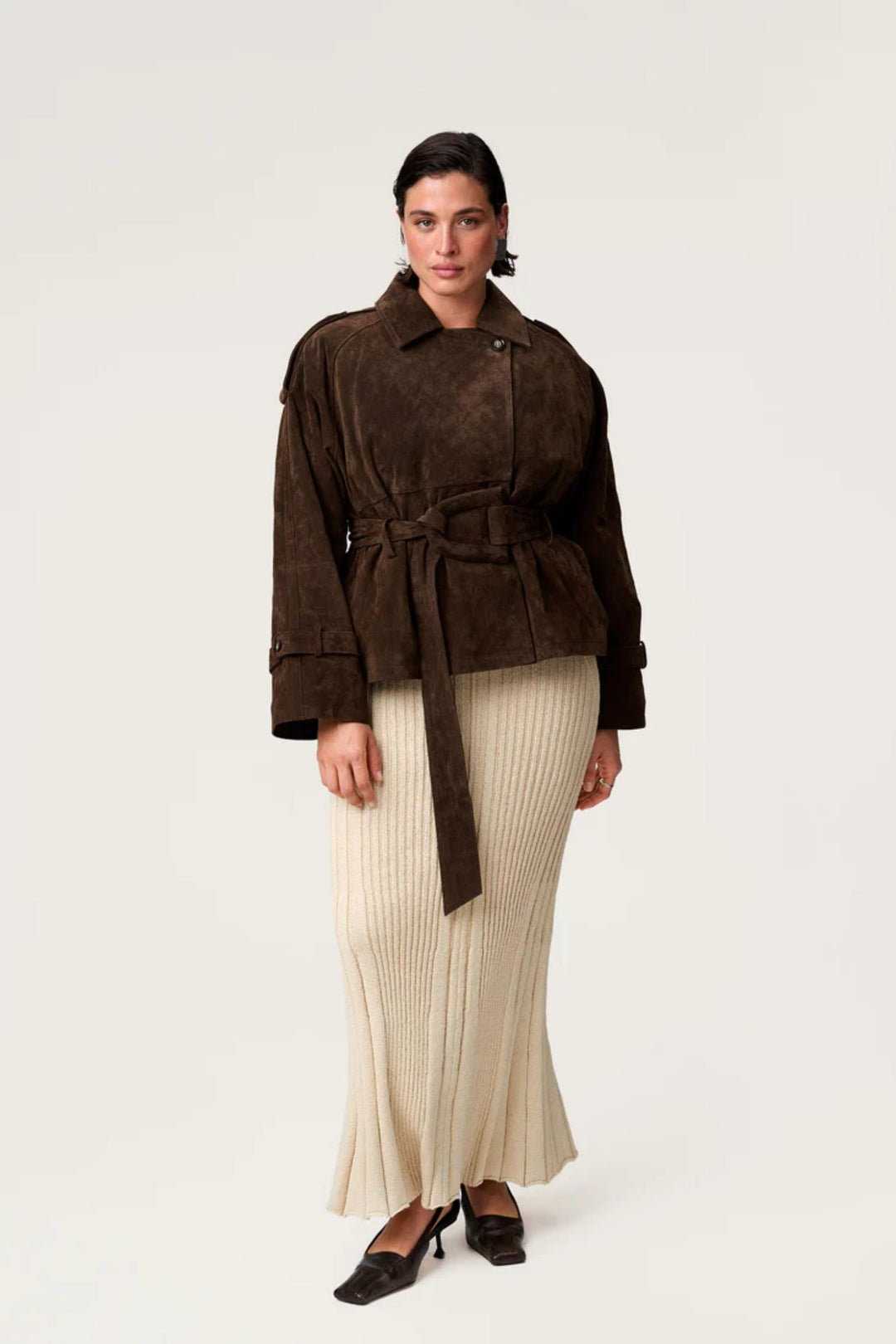York Cropped Trench- Dark brown