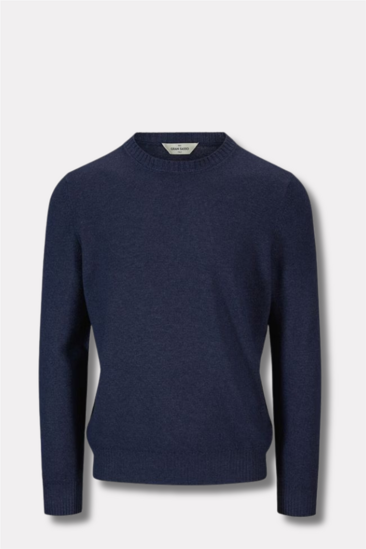Crew Neck Vintage Wool/Cashmere Blue