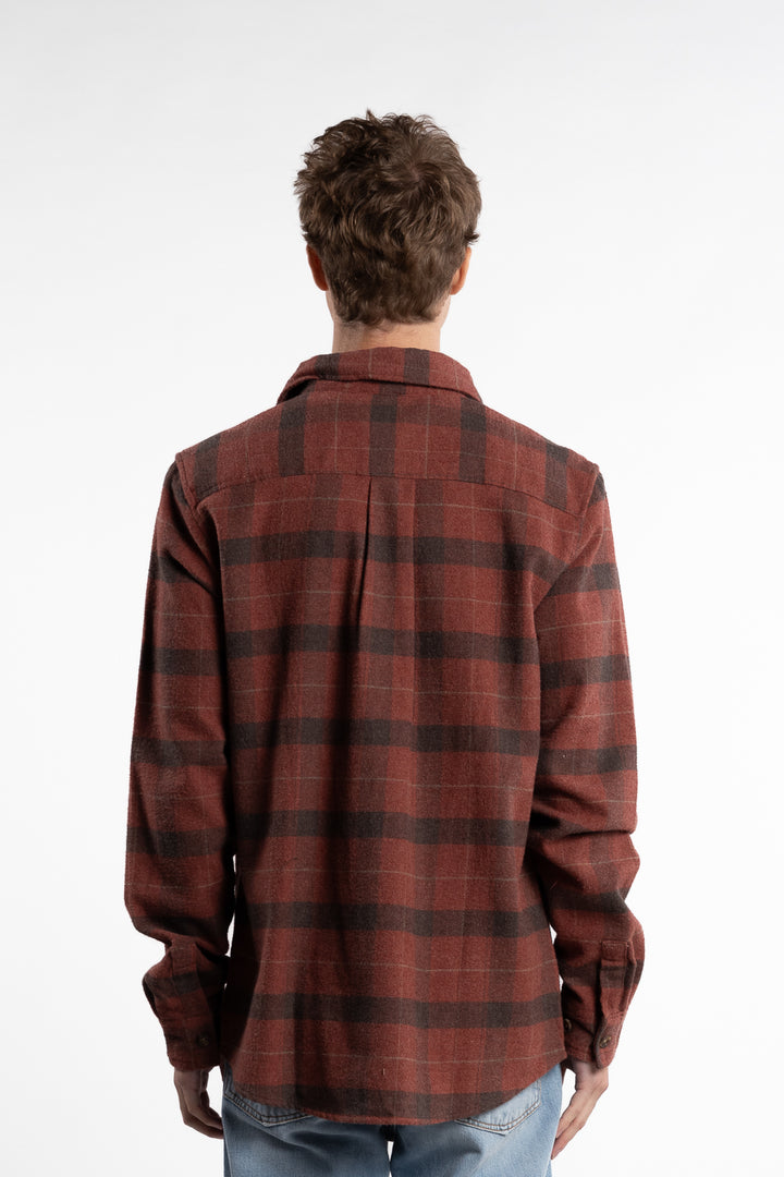 Lennon Flannel Check Coffee Brown/Fired Brick