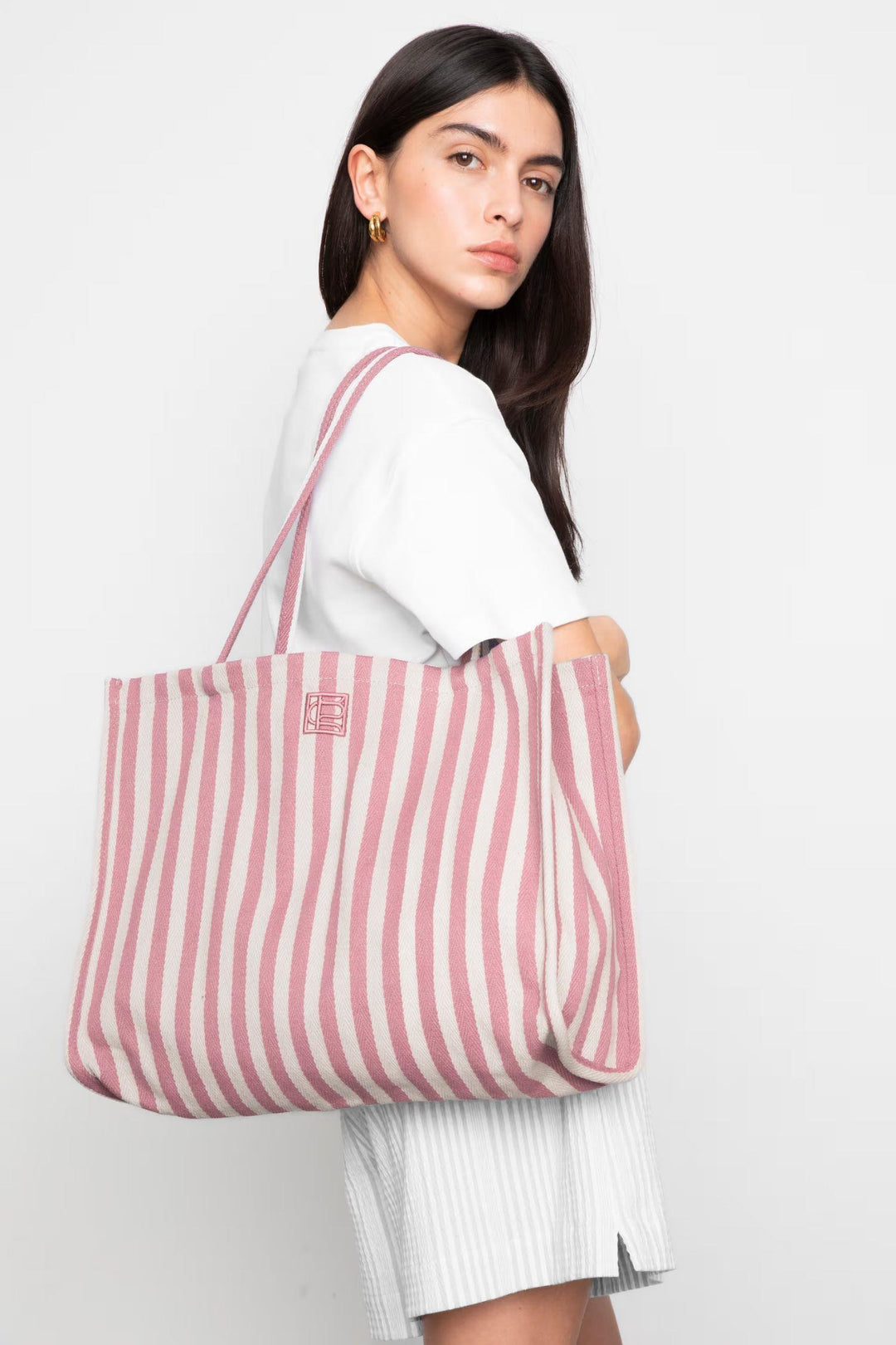 Ivy Tote bag - Light pink stripe