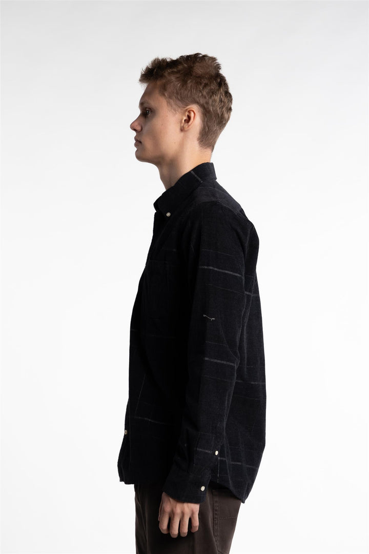 Blair Tailored Fit Shirt Black Slate Tartan