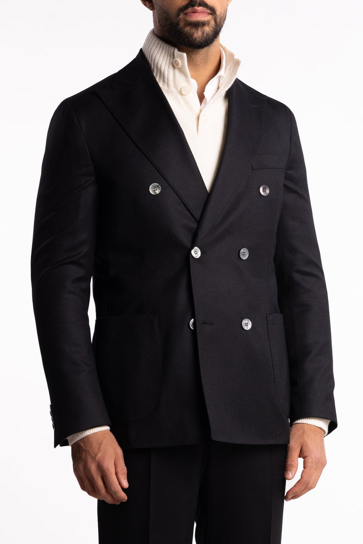Vicenza DB Flannel Blazer Black