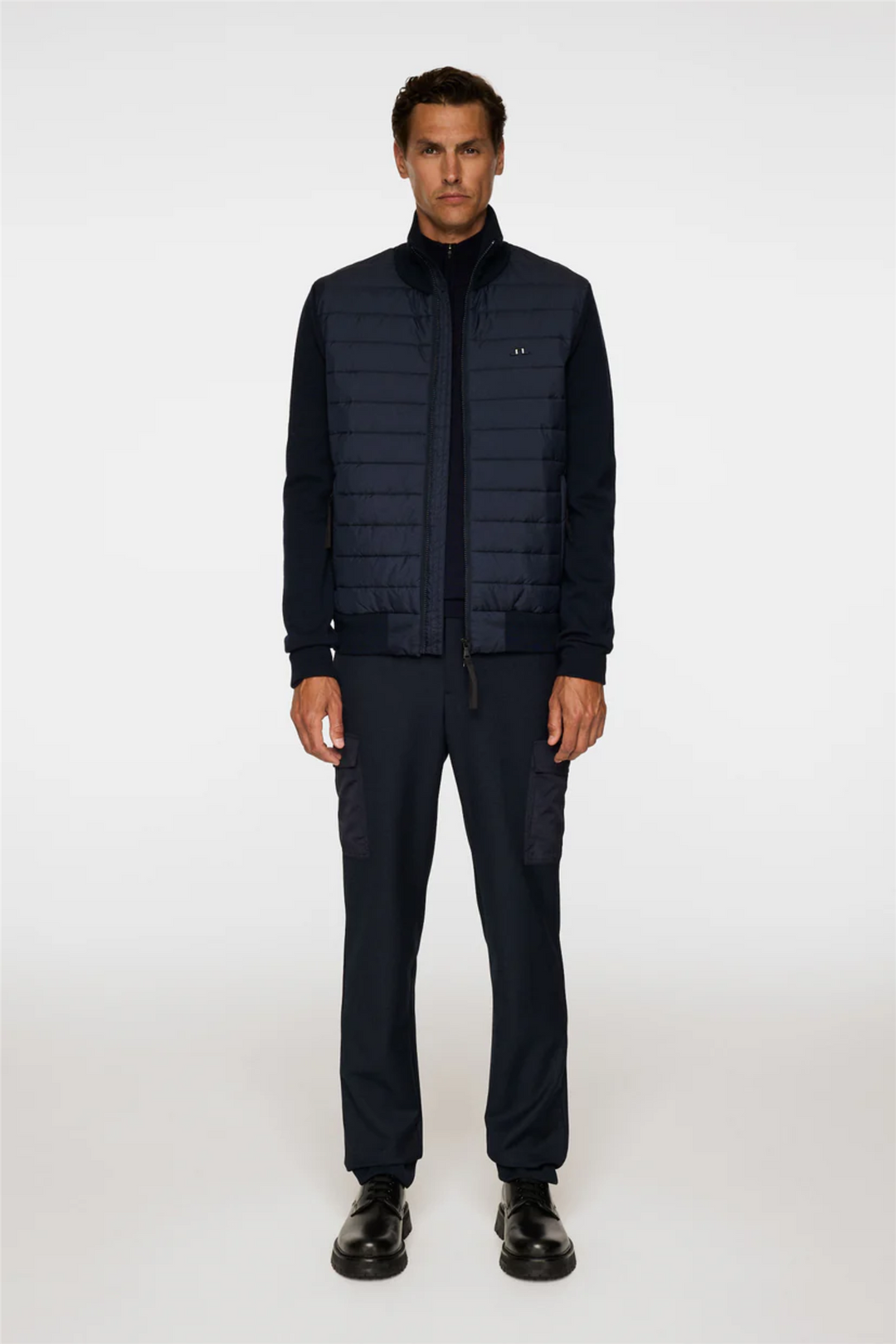 Bodie Knitted Hybrid Jacket Navy