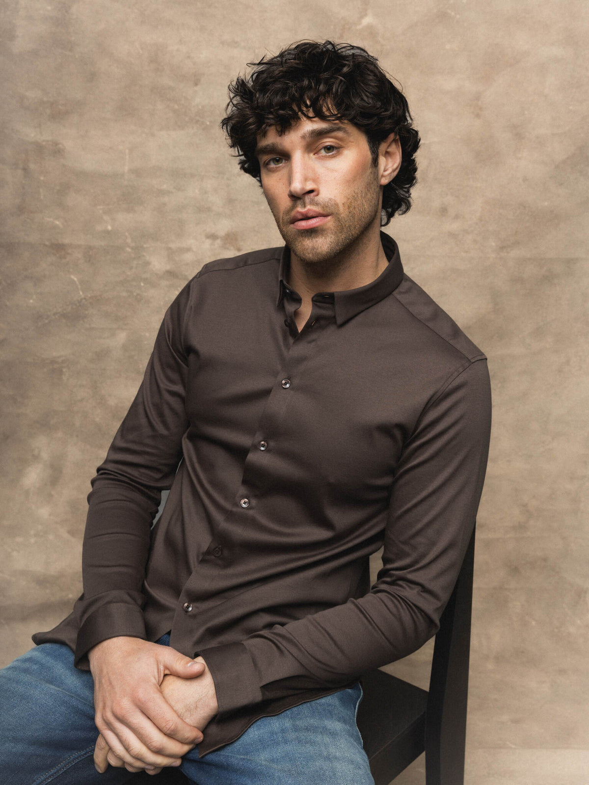 Marco Jersey Shirt Chocolate Brown