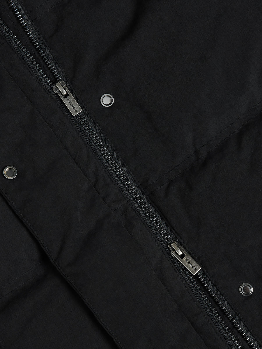 Steilia Brushed Down Jkt - Black, detaljbilde glidelås