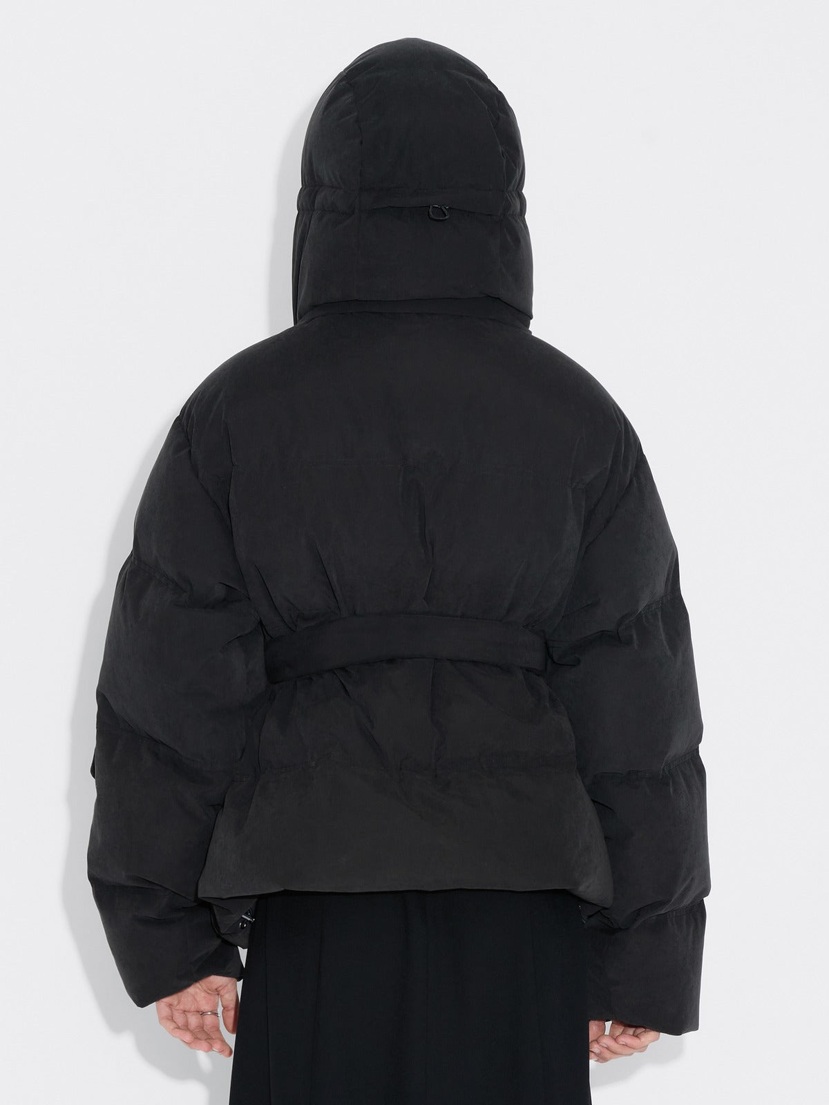 Steilia Brushed Down Jkt - Black, modellbilde bakfra