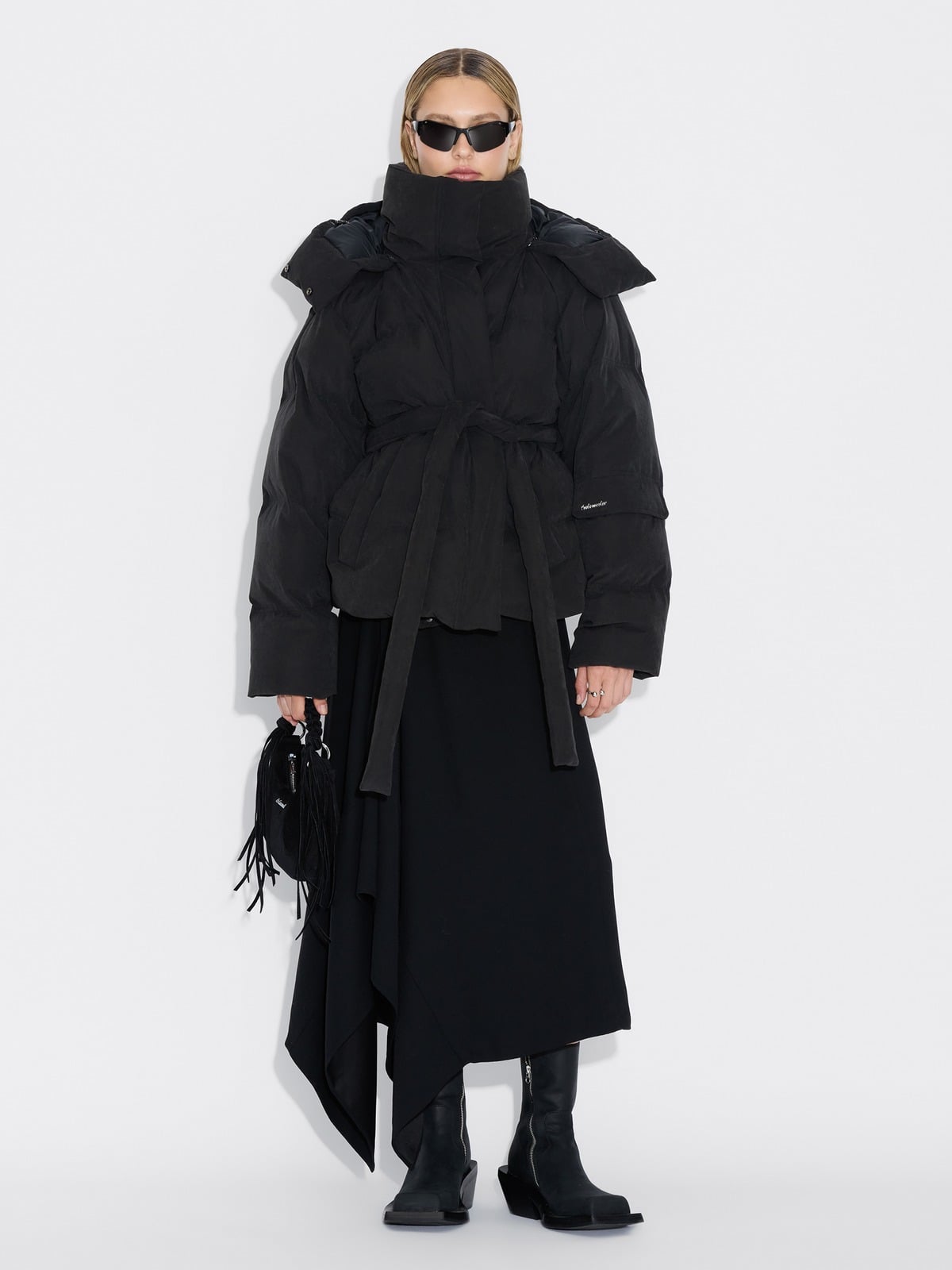 Steilia Brushed Down Jkt - Black, modellbilde