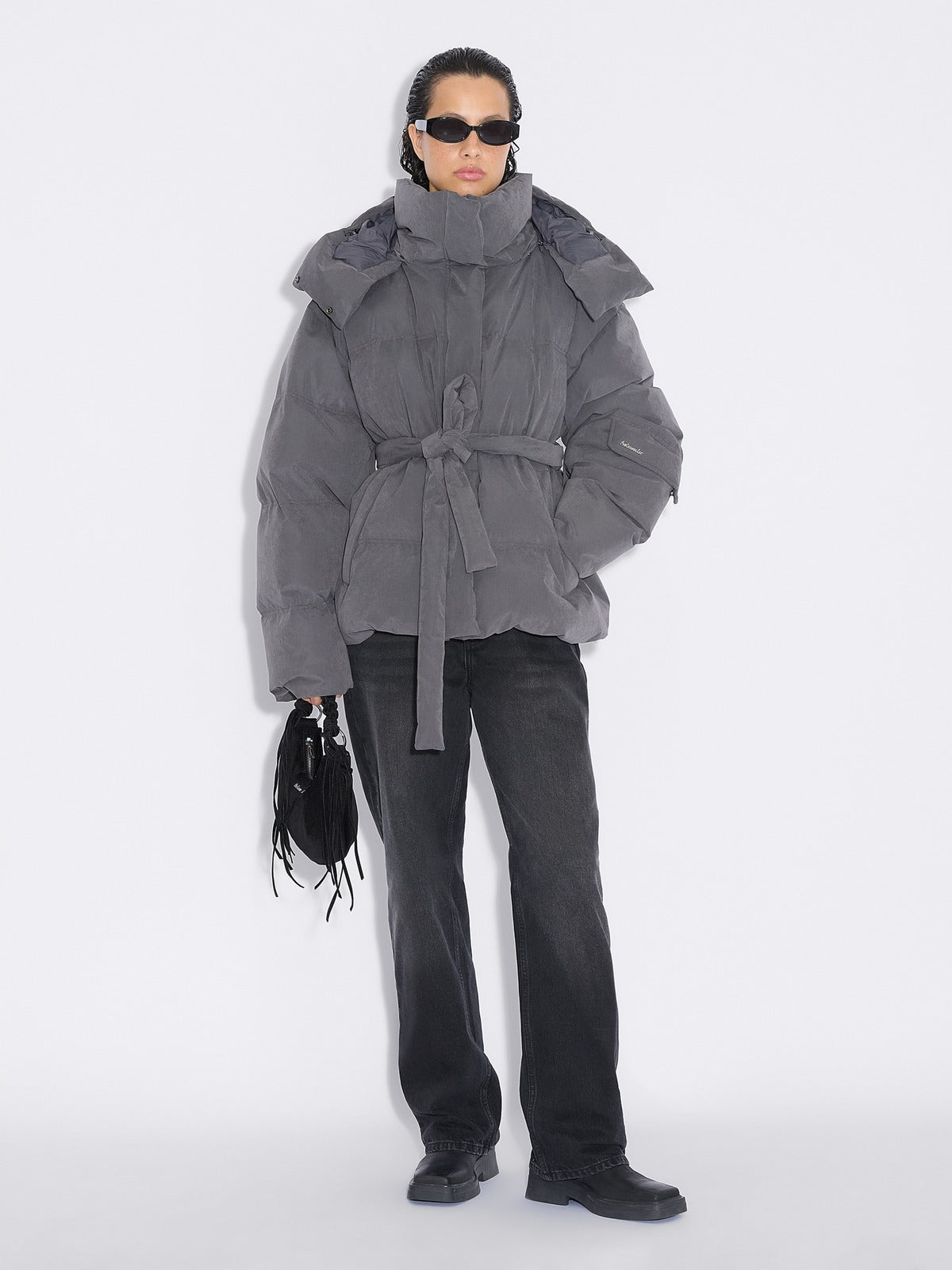 Steilia Brushed Jacket Grey modell