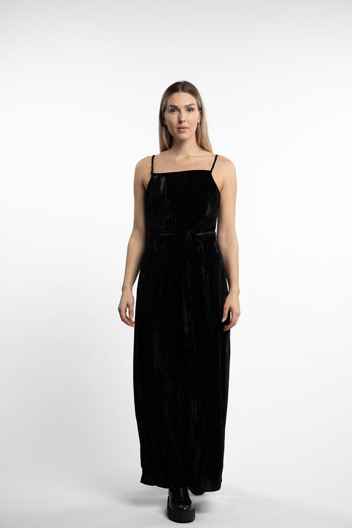 Cygnet Velvet Dress- Black